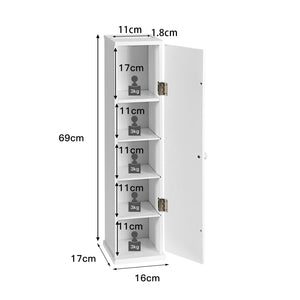 Bathroom Storage Cabinet Slim Tissue Organizer Paper Holder Toilet White