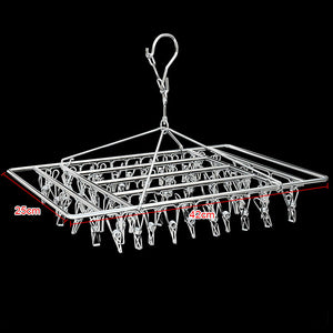 55 Pegs Stainless Steel Sock Hanger Space Saving Bras Clothes Towel Airer Rack