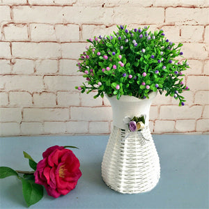 Plastic Artificial Simulation Rattan Basket Dried Flower Vases For Home Decor