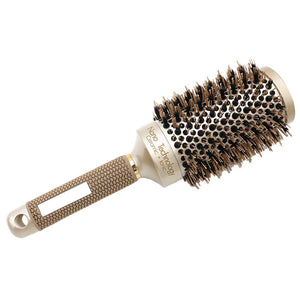 Thermal Ceramic Ionic Round Barrel Hair Brush Comb with Boar Bristle Salon Home