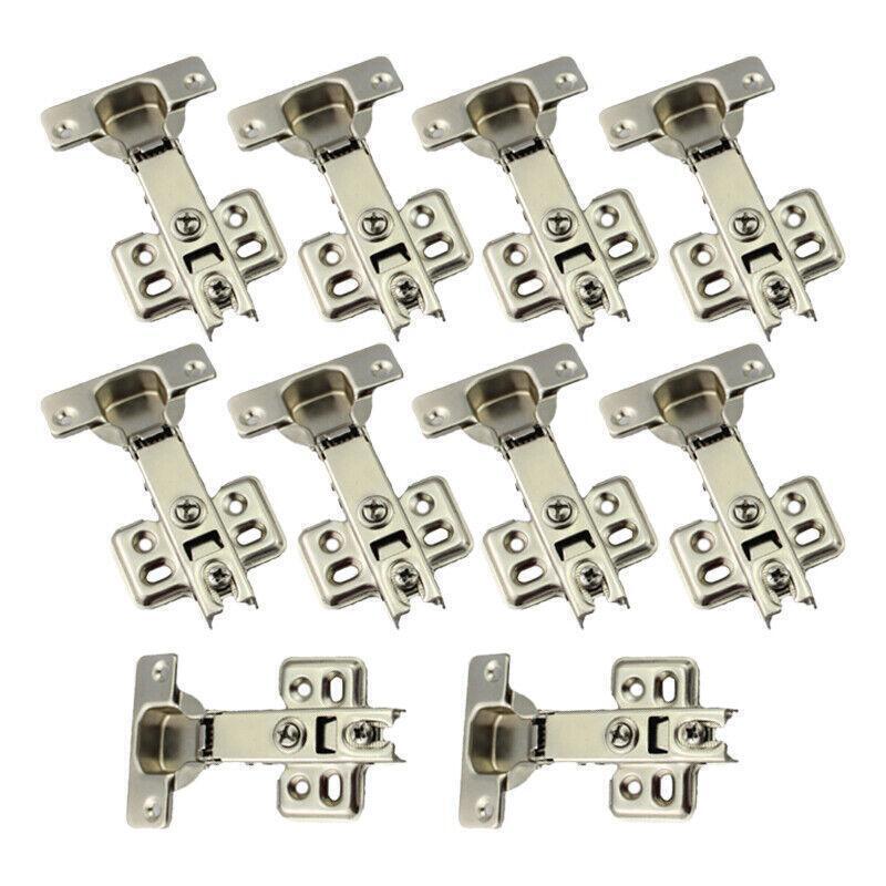 10X Door Hinge Cabinet Cupboard Hinges Soft Close Full Overlay Wardrobe Kitchen