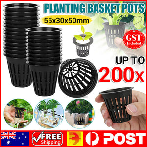 80PCS Mesh Pots Basket Plant Grow Net Cup Aeroponic Hydroponics Aquaponic Mesh