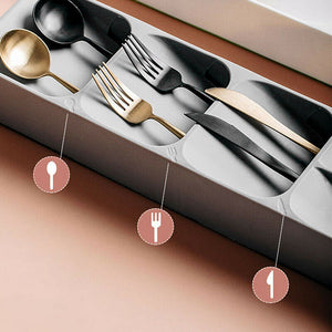 Grey Cutlery Organiser Spoon Tray Insert Utensil Divider Organizer Kitchen Drawer