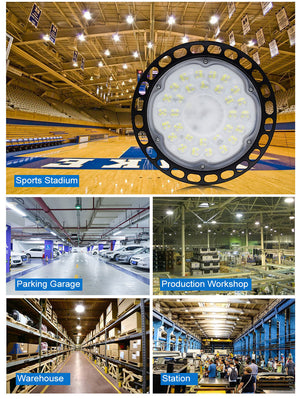 High Low Bay LED Lights 100W 144 LED UFO Industrial Workshop Warehouse Factory Lamp