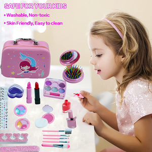 Makeup Mermaid Set Kit for Kids, Washable Real Makeup Kit Fake Play T