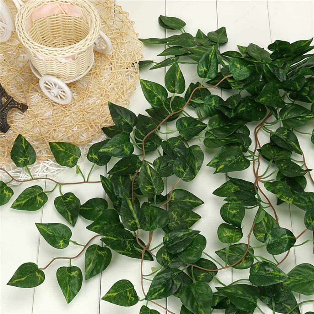 5Pcs 2.3M Artificial Lvy Vine Fake Foliage Flower Hanging Leaf Garland Plant Au