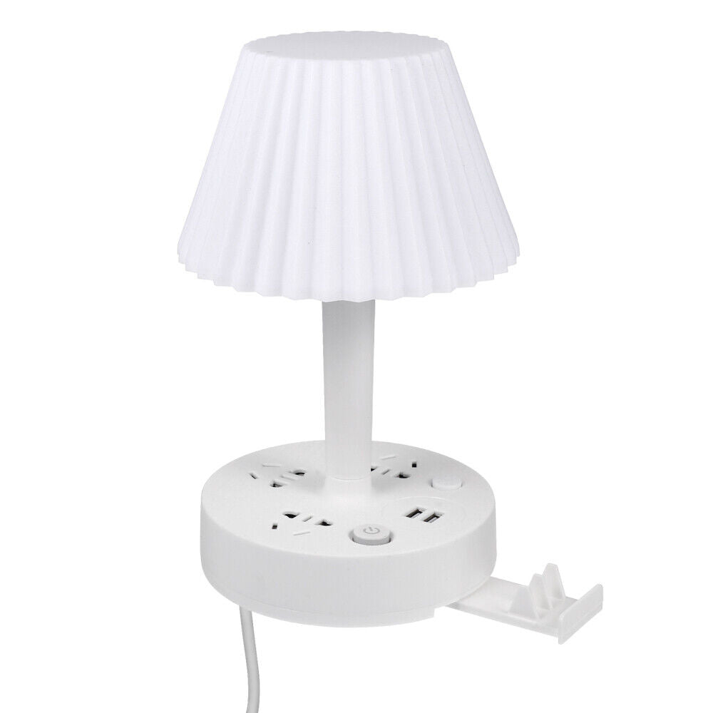 USB Bedside Table & Desk Lamp with 3 USB Charging Ports and 2 Outlets Power Stri