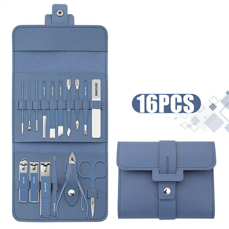 16PCS/Set Tools Pedicure Kit Stainless Steel Nail Grooming Clippers Manicure AU