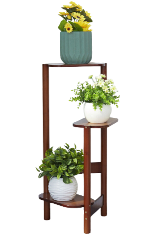 Bamboo Plant Stand 3 Tier Corner Plant Display Shelves Garden Outdoor