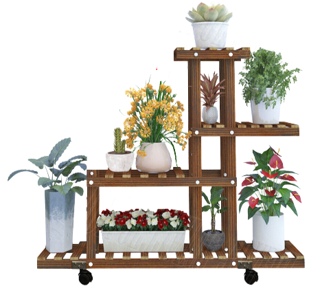 3-4 Tiers Plant Stand Outdoor Indoor Metal Flower Pots Rack Corner Planter Shelf