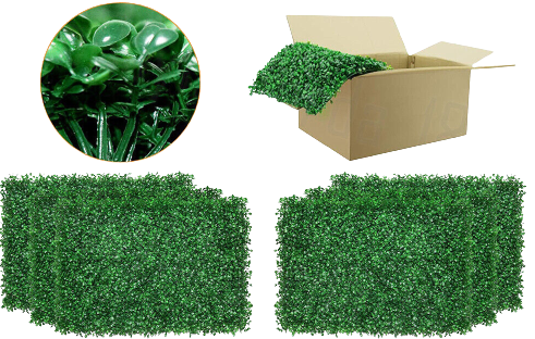 10X Artificial Plant Foliage Hedge Wall Grass Mat Greenery Panels Fence 40*60cm