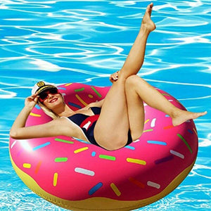Coffee Donut Pool Float Raft Inflatable Ring Swimming Beach Lounge Bed