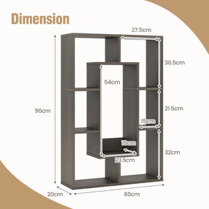 7-Cube Bookshelf Storage Display Shelf Cabinet Modern Open Bookcase