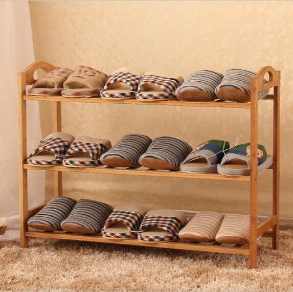 3 Bamboo Shoe Rack Wooden Bench Organizer Cabinet Holder Shelf Stool Stand