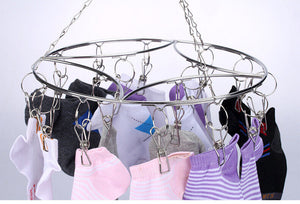 32 Pegs Stainless Steel Hanger Airer Dryer Rack Laundry Sock Underwear Clothes