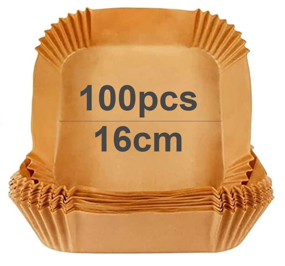 100pcs Air Fryer Liners Disposable Non-Stick Parchment Baking Paper 16 square