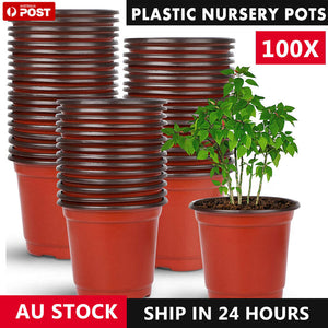 100x Plastic Plant Flower Garden Pots Nursery Seedlings Pot Growing Container AU