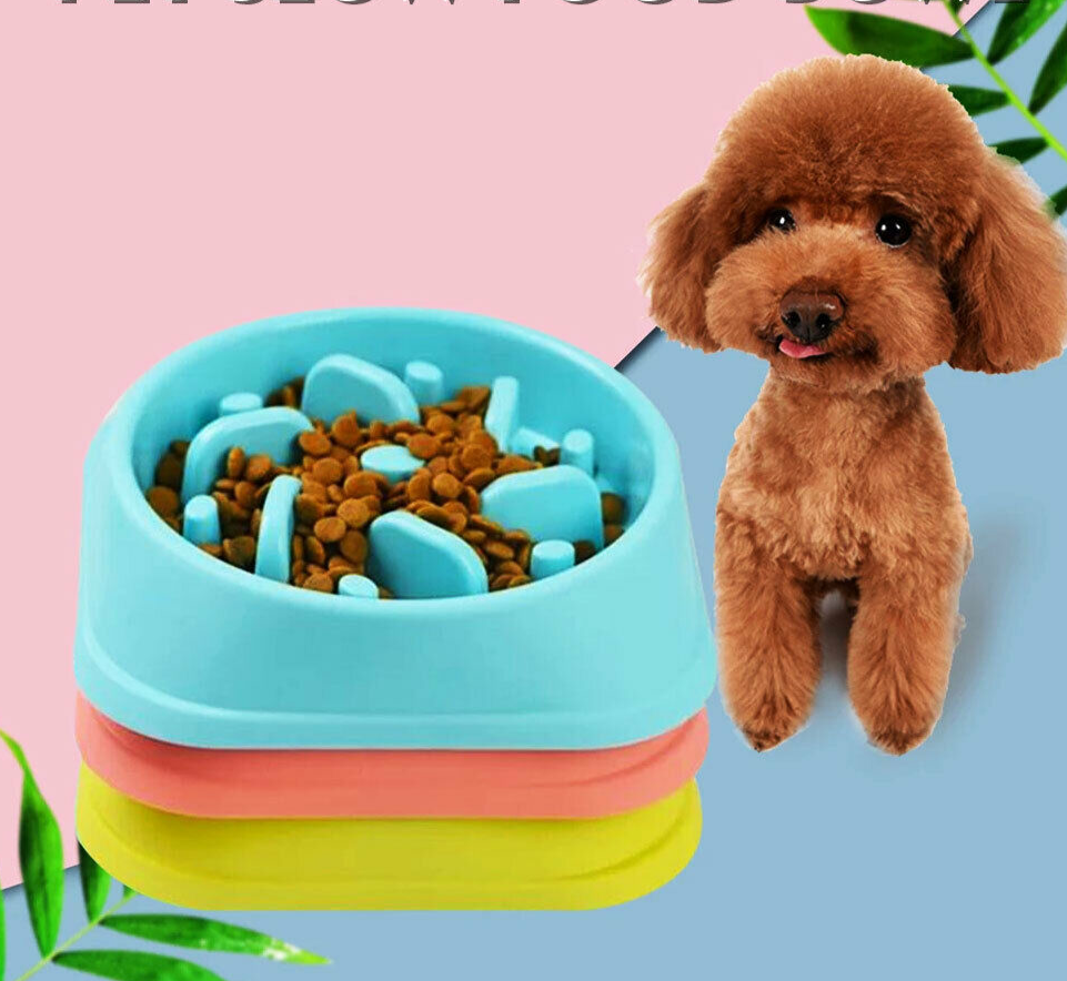 Dog-Bowl Dishes Slow-Feeder Large Pet-Eat Dogs Food-Nonslip Interactive