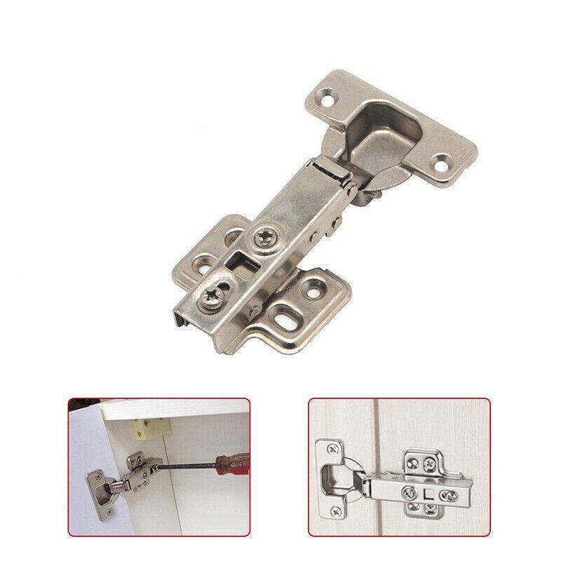 10X Door Hinge Cabinet Cupboard Hinges Soft Close Full Overlay Wardrobe Kitchen