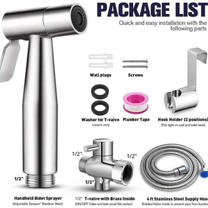 Stainless Steel Handheld Douche Bidet Toilet Spray Shower Shattaf Diverter Kit