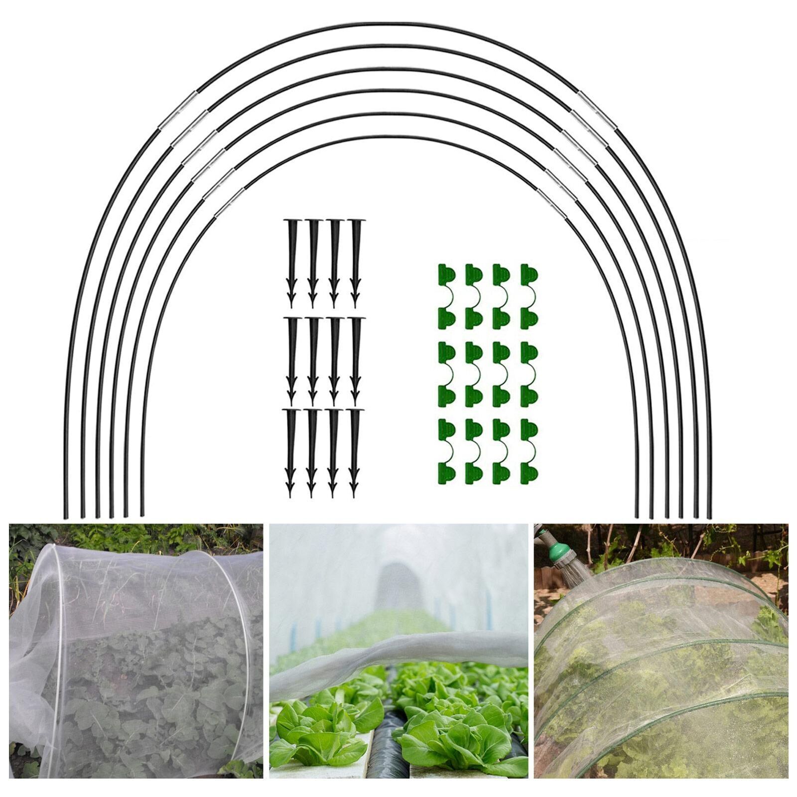 20 Greenhouse Hoops Grow Tunnel Plant Cover Support Frame for Garden Stake