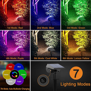 RGB Solar Spot Lights LED Garden Outdoor Pathway Lawn Fence Lamp Spotlight Light