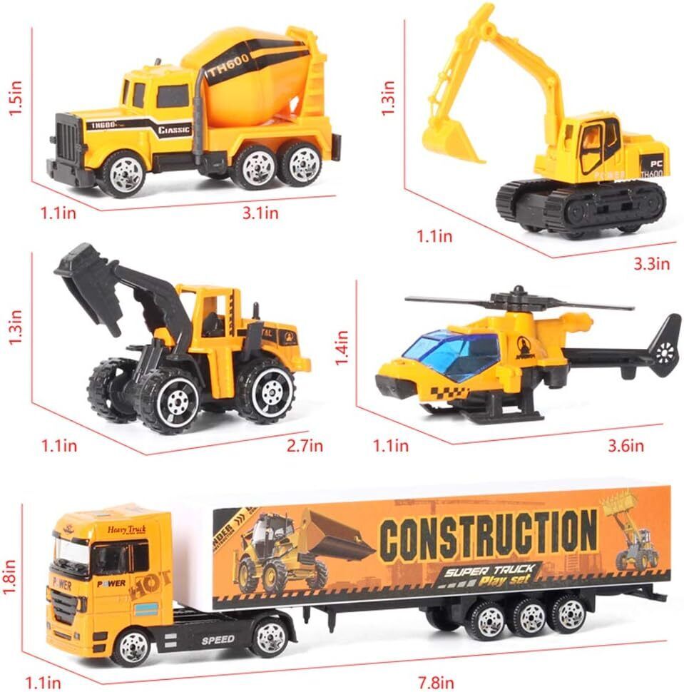 Construction Toy Vehicle Cars Model Trucks, Transporter Truck Excavator