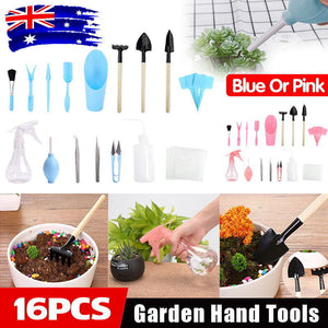 16X Mini Garden Hand Tools Transplanting Succulent Plant Gardening Tool Rake Set