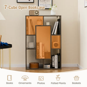 7-Cube Bookshelf Storage Display Shelf Cabinet Modern Open Bookcase