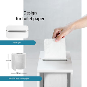 Bathroom Storage Cabinet Slim Tissue Organizer Paper Holder Toilet White