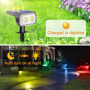 RGB Solar Spot Lights LED Garden Outdoor Pathway Lawn Fence Lamp Spotlight Light