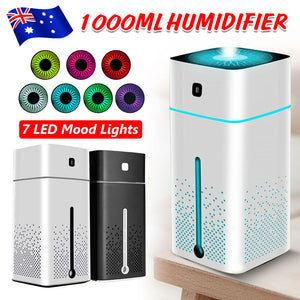 1L Ultrasonic Air Humidifier Aroma Diffuser Mist Essential Oil Purifier LED USB