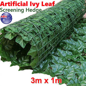 Green Dill leaves Artificial Ivy Leaf Hedge Fence Screen Hedging 100x300CM Wall Cover