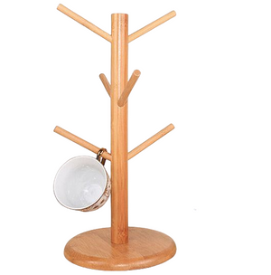 Tree Wooden Mug Stand Coffee Tea Cup Holder Storage Rack Hanger Glassware Rack