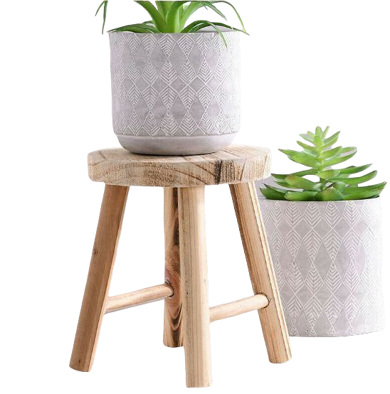 Wooden Plant Stand Pot Planter Display Rustic Support Short Small Garden Stool