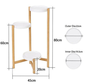 Bamboo Plant Stand 3 Tier Plant Holder for Multiple Flower Pots Indoor Outdoor