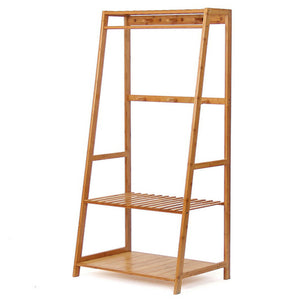 Bedroom Dressroom Bamboo Coat Clothes Rack Stand Shelf Shoe Box Holder