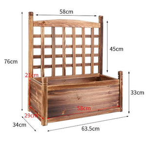 Large Wooden Planter Box Garden Raised Bed with High Trellis Pre-Assembly Panel