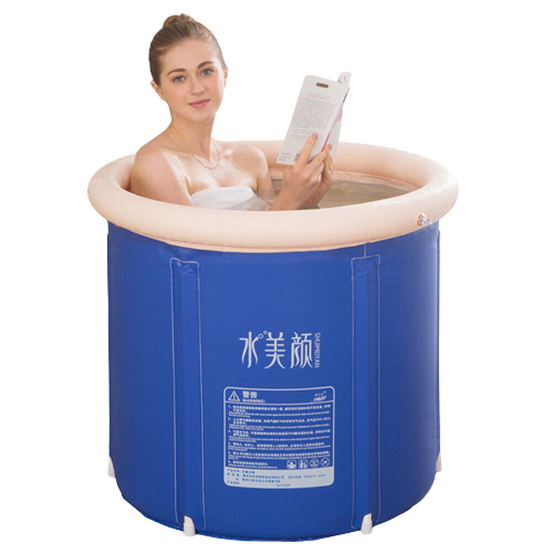 Foldable Portable Bathtub Water Tub Folding PVC Adult Spa Bath Bucket 75*75cm