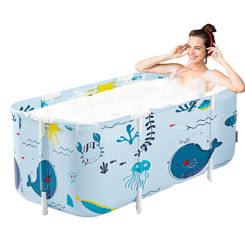 140cm Portable Foldable Bathtub Adult Water Tub Folding Spa Bath Bucket