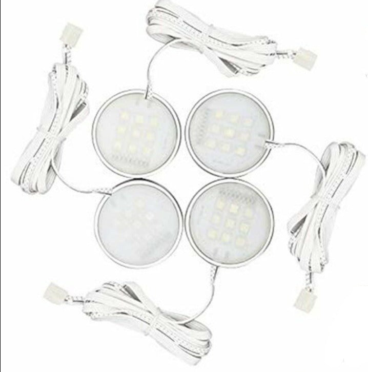 4x LED Under Cabinet Light Kit RGB Puck Lamp Multi Color Counter Kitchen Display