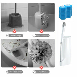 Disposab Toilet Brush Set Replaceable Head Long Handle Bathroom Brush