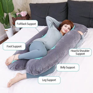U Shaped Pregnancy Pillow  Full Body Pillow for Back  Legs  Belly Support