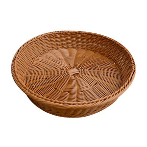 Wicker Woven Basket Bread Tray Serving Food Fruit Vegetables Storage Organizer