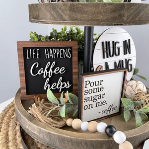 Coffee Bar Tiered Tray Decor Decoration Logo Farmhouse Layered Tray Decorations