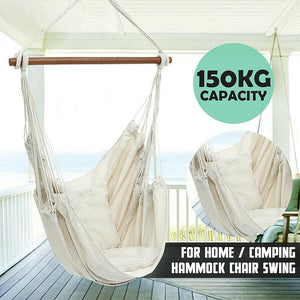 White Portable Hanging Hammock Chair Swing Garden Outdoor Camping Soft