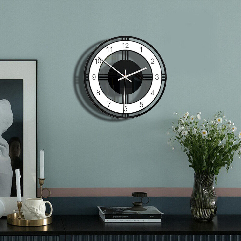 Acrylic Silent Wall Clock Round Retro Wall Clock Wall Hanging Clock Silent 30cm