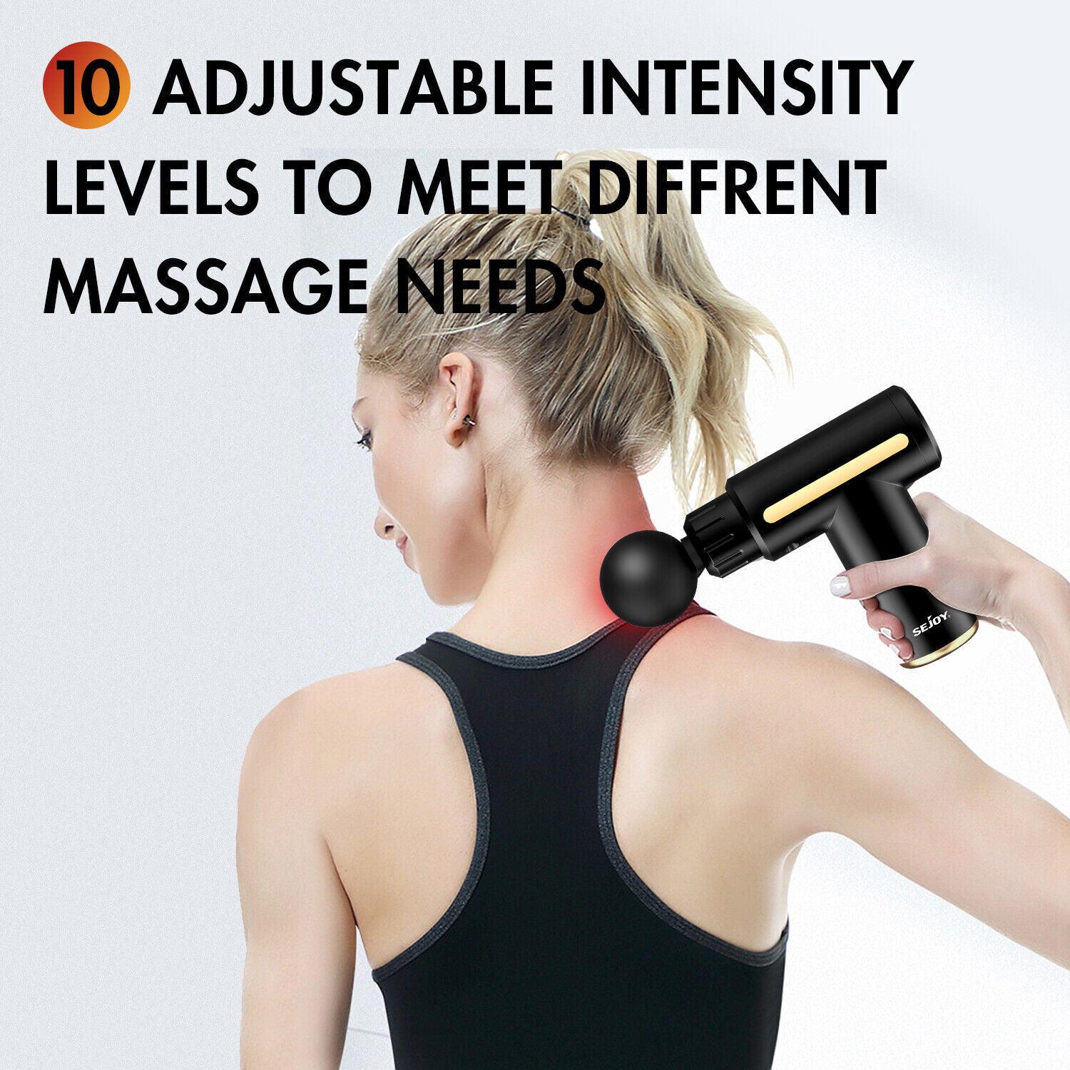 Massage Gun Deep Tissue Percussion Massager Pain Relief Muscle LCD 10 Speed Body