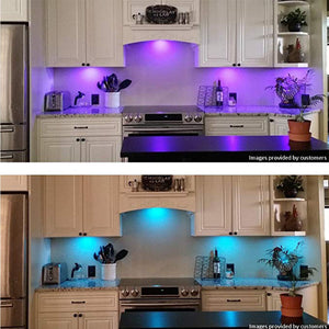 4x RGB LED Under Cabinet Lighting Kitchen Cupboard Shelf Lights Display Kit Lamp
