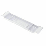 White Bathroom Expandable Bath Caddy Holder Tray Over Bathtub Rack Support Spa